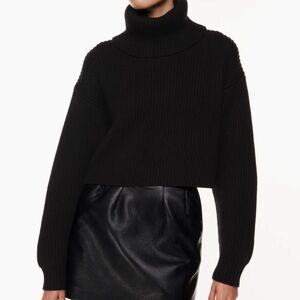 Aritzia Babaton Guell Merino Wool Turtleneck Ribbed Sweater Size XS